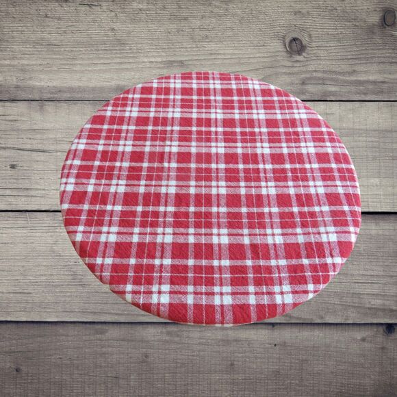 Kitchenaid Reversible Red Plaid and Chicken Mixer Bowl Cover - Picture 5 of 6